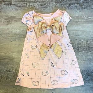 Pink and gold hello kitty dress 3t